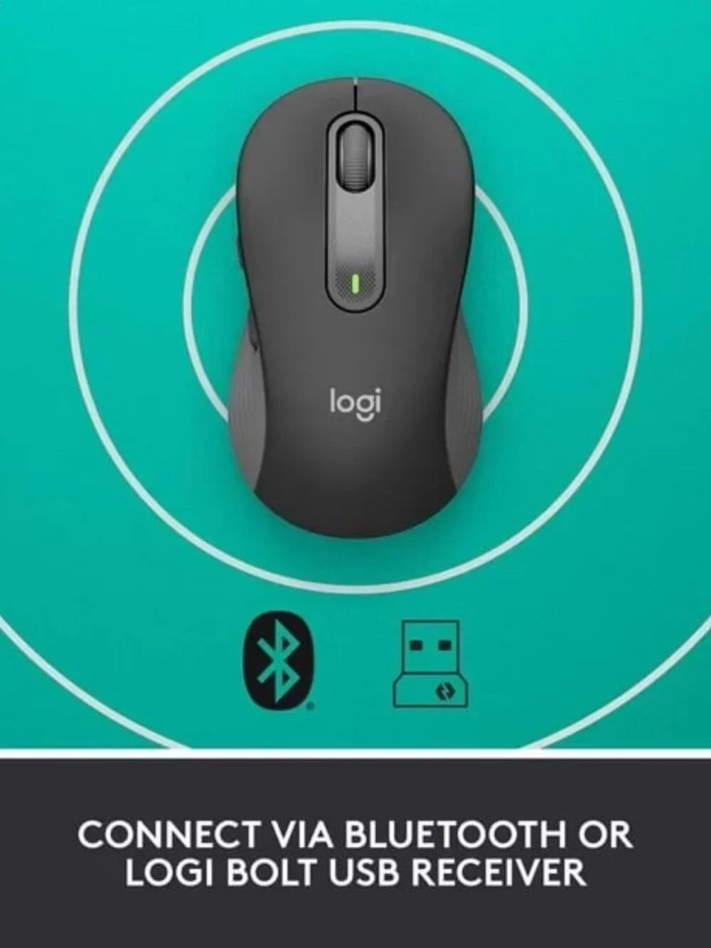 Logitech Signature M650 L Wireless Ergonomic Optical Mouse (Graphite)